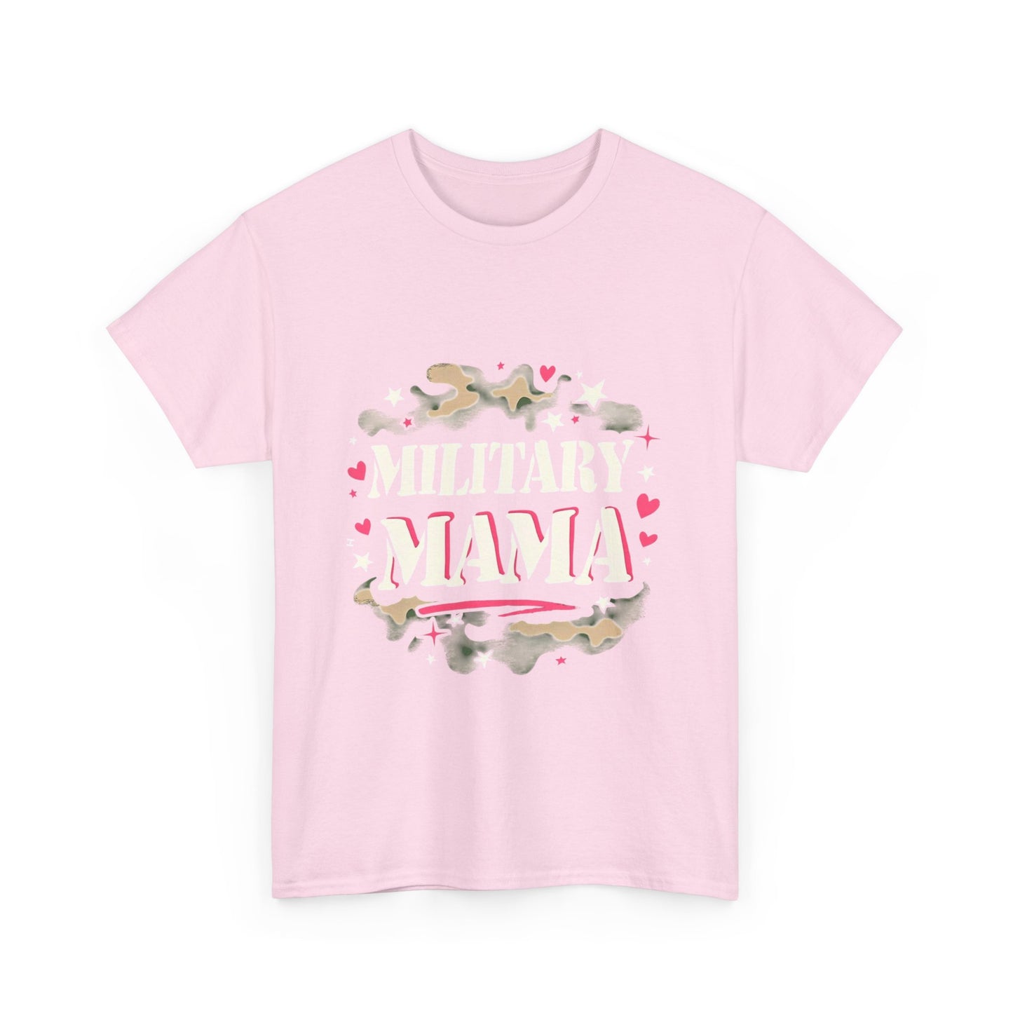 Military Mama Love Unisex Heavy Cotton Tee, Cute Mom Shirt, Mother's Day Gift, Casual Fashion Tee, Family Matching Outfit