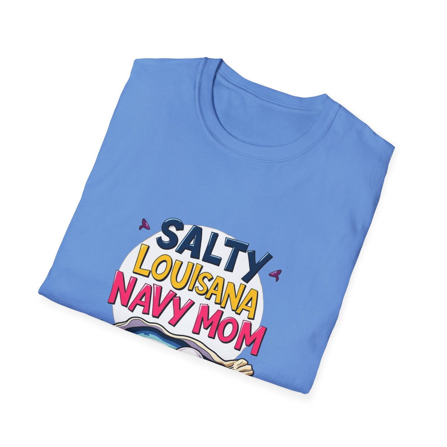 Salty Louisiana Navy Mom T-Shirt | Gift for Navy Families, Love, and Support, Standout Style for Moms