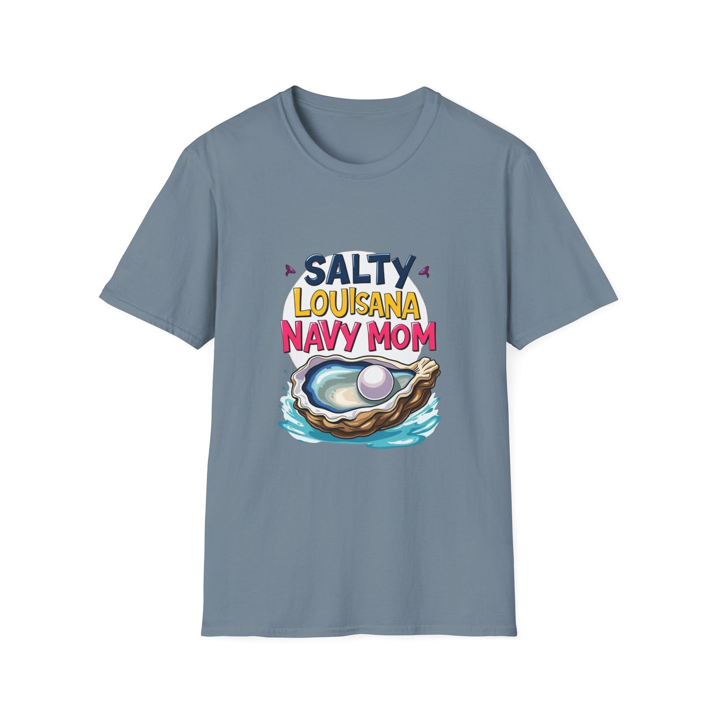 Salty Louisiana Navy Mom T-Shirt | Gift for Navy Families, Love, and Support, Standout Style for Moms