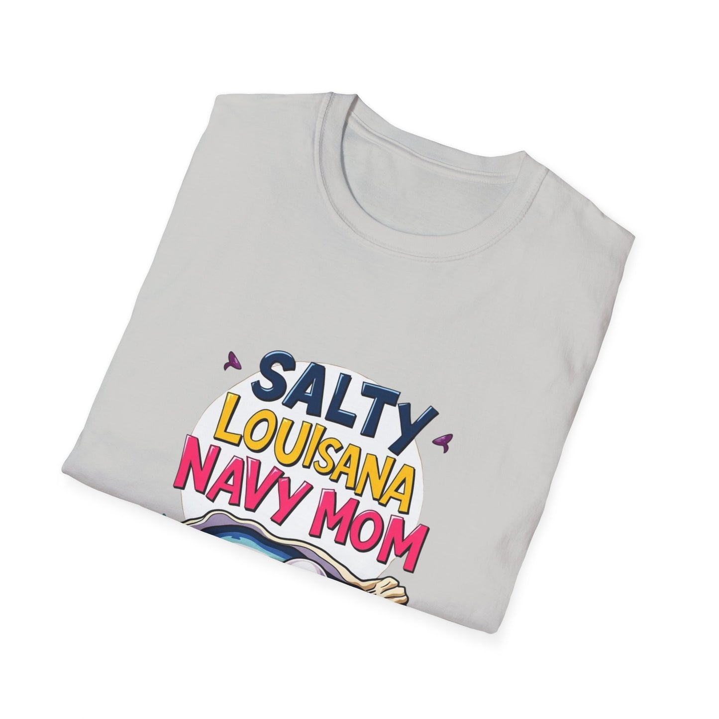 Salty Louisiana Navy Mom T-Shirt | Gift for Navy Families, Love, and Support, Standout Style for Moms