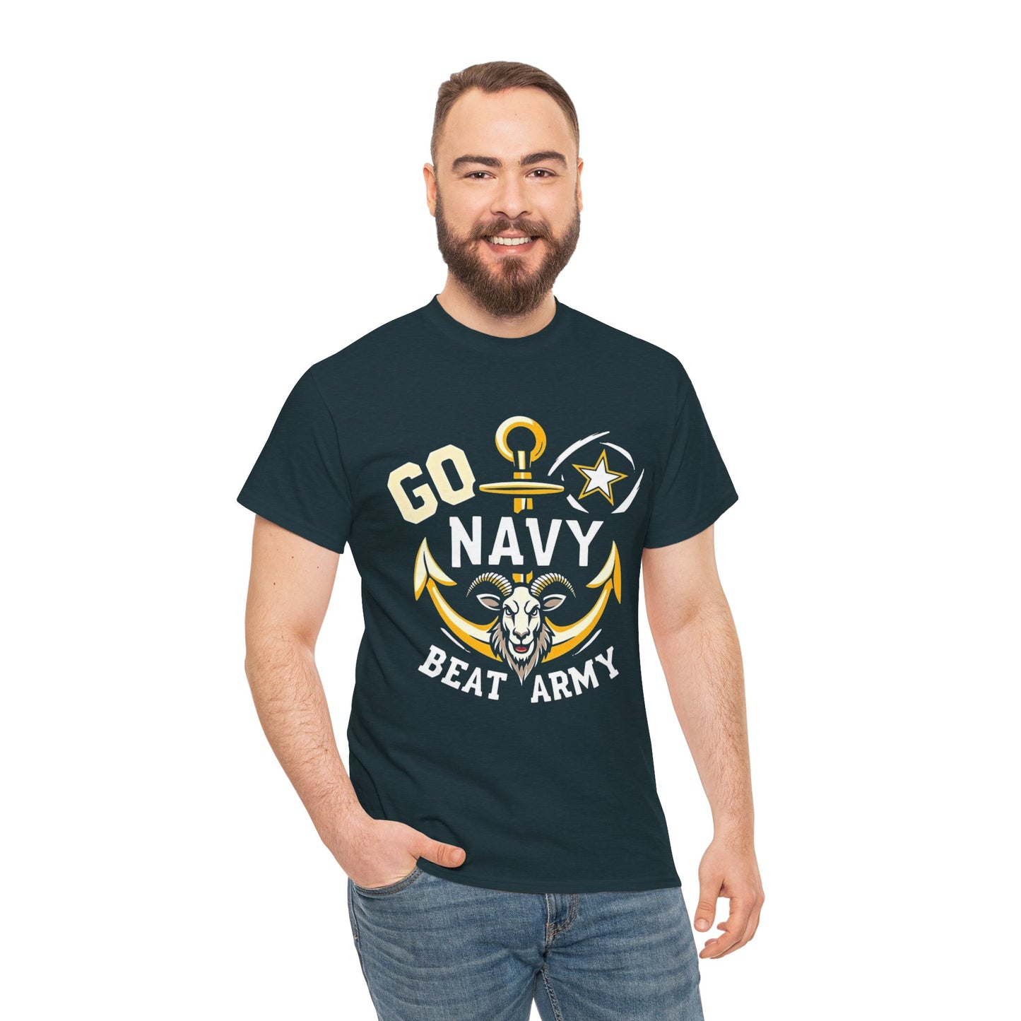 Navy Pride Tee - Go Navy Beat Army Shirt, Unisex Cotton T-Shirt, Military Spirit Wear, Veteran Tee, Gift for Navy Fans