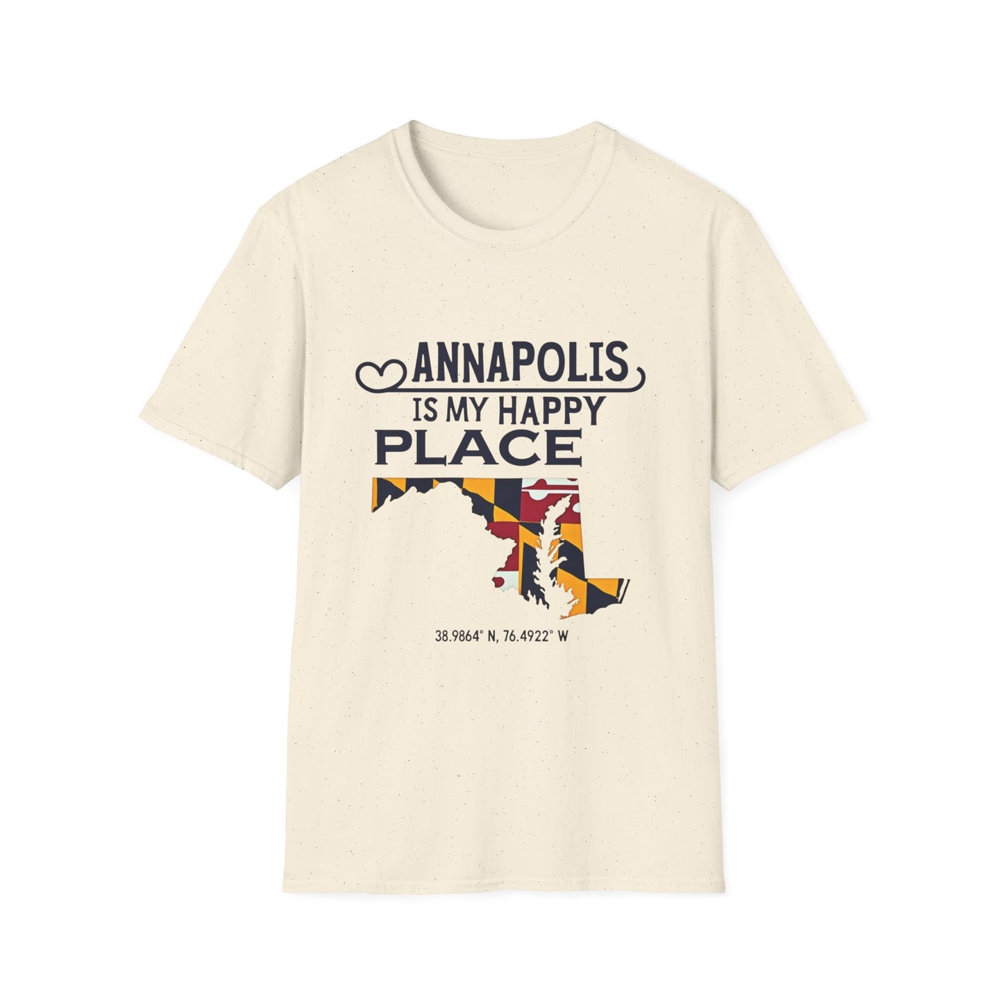 Annapolis Happy Place T-Shirt, Unisex Softstyle Tee, Gift for Locals, Travel Souvenir, Casual Wear, Summer Outfit, Maryland Pride