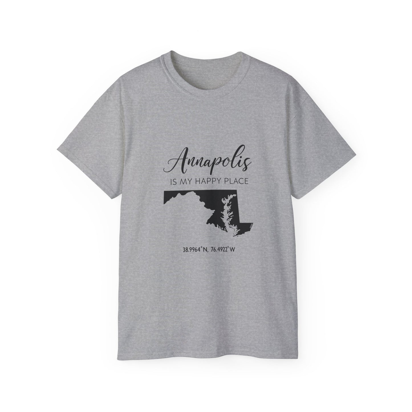 Annapolis Is My Happy Place Unisex Ultra Cotton Tee, Casual T-Shirt, Travel Shirt, Gift for Travelers, Happy Place Shirt