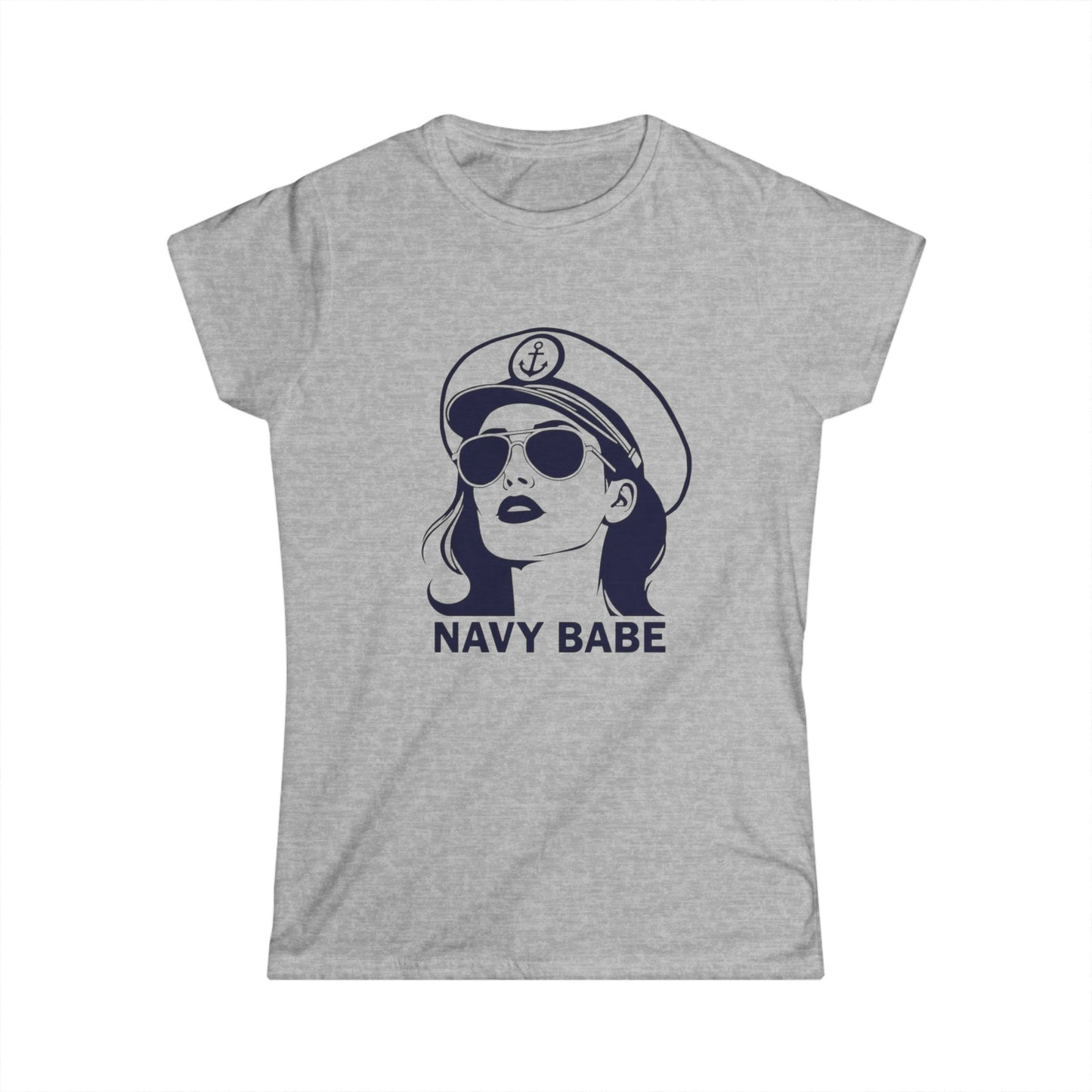 Navy Babe Softstyle Tee, Gifts for Navy Wives, Navy Girlfriends, Nautical T-Shirt, Casual Summer Top, Patriotic Apparel, Maritime Fashion