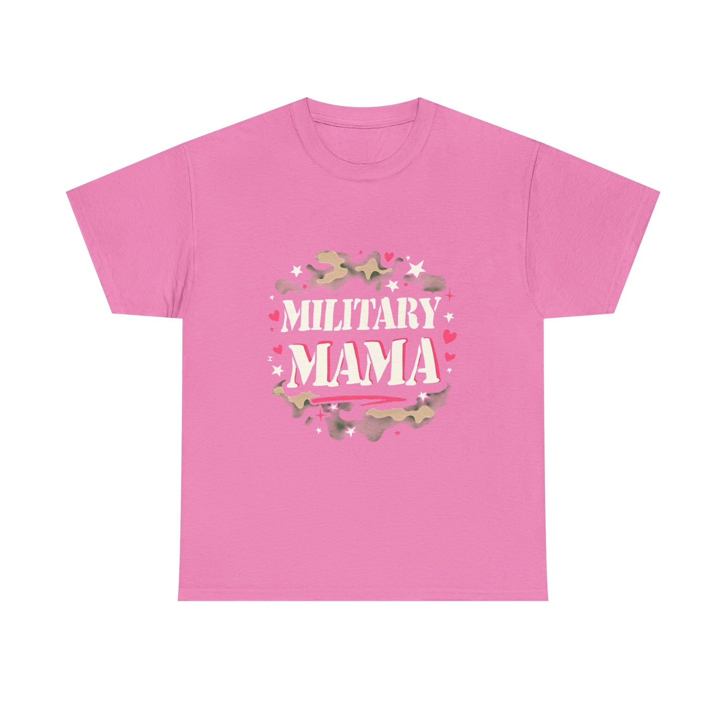 Military Mama Love Unisex Heavy Cotton Tee, Cute Mom Shirt, Mother's Day Gift, Casual Fashion Tee, Family Matching Outfit