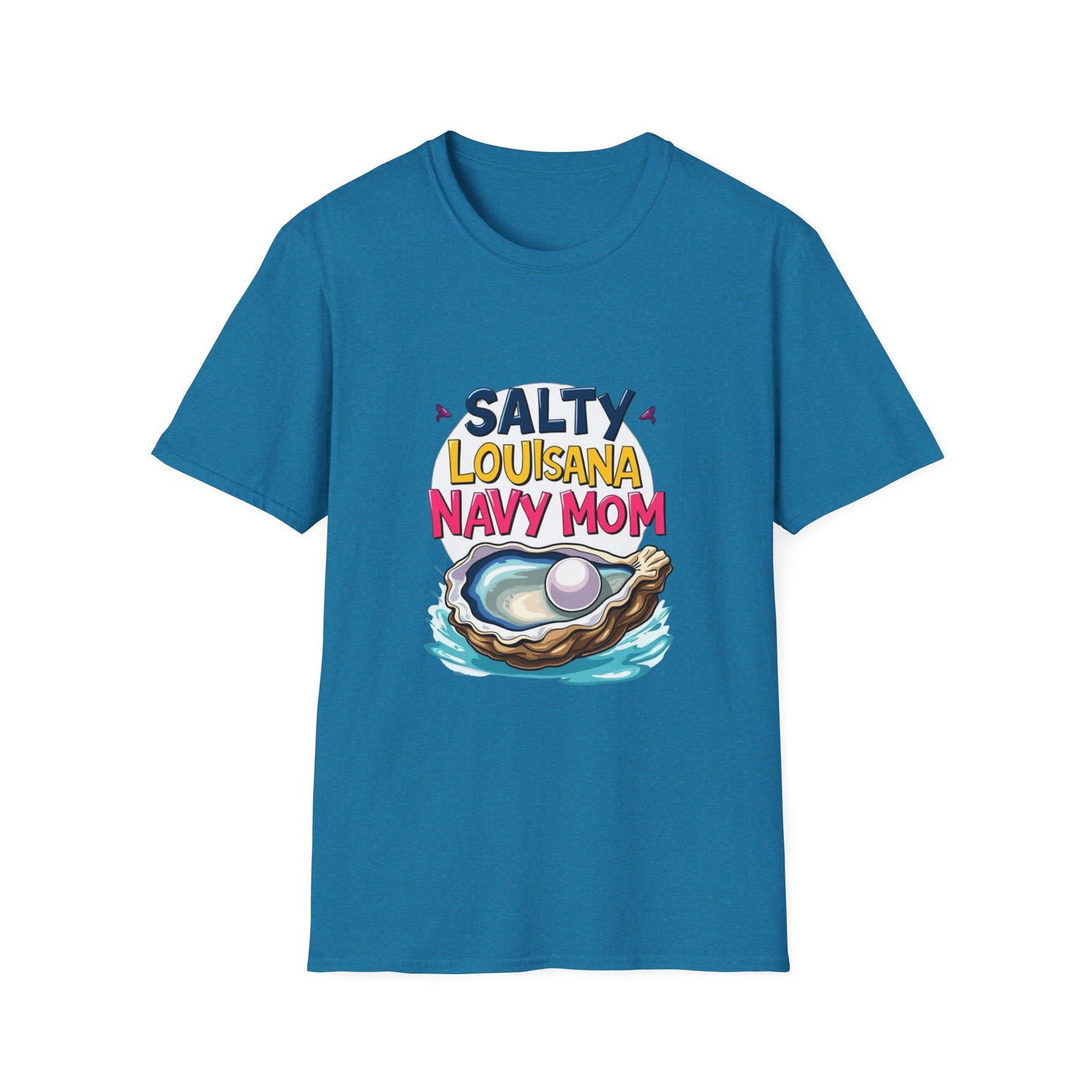 Salty Louisiana Navy Mom T-Shirt | Gift for Navy Families, Love, and Support, Standout Style for Moms