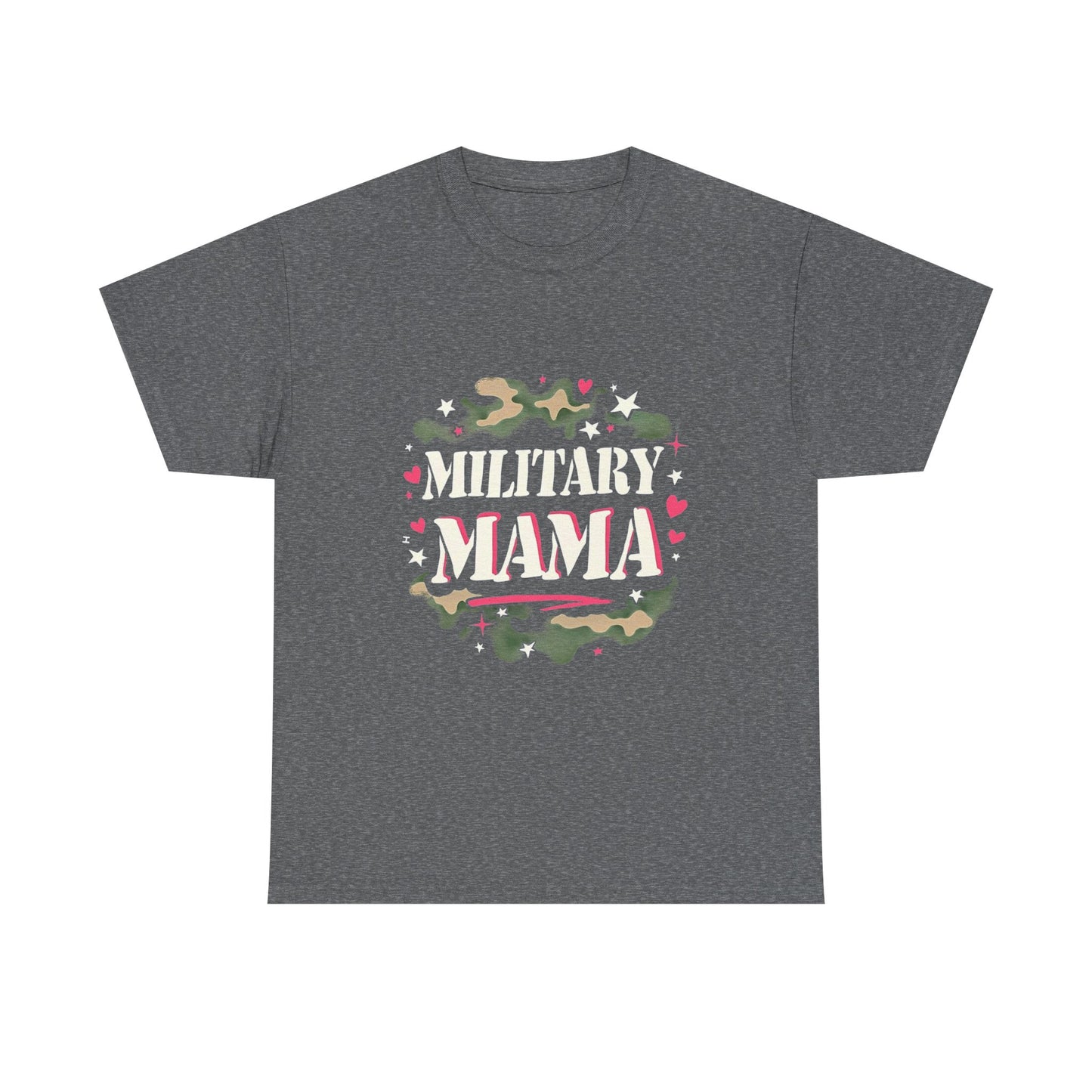 Military Mama Love Unisex Heavy Cotton Tee, Cute Mom Shirt, Mother's Day Gift, Casual Fashion Tee, Family Matching Outfit