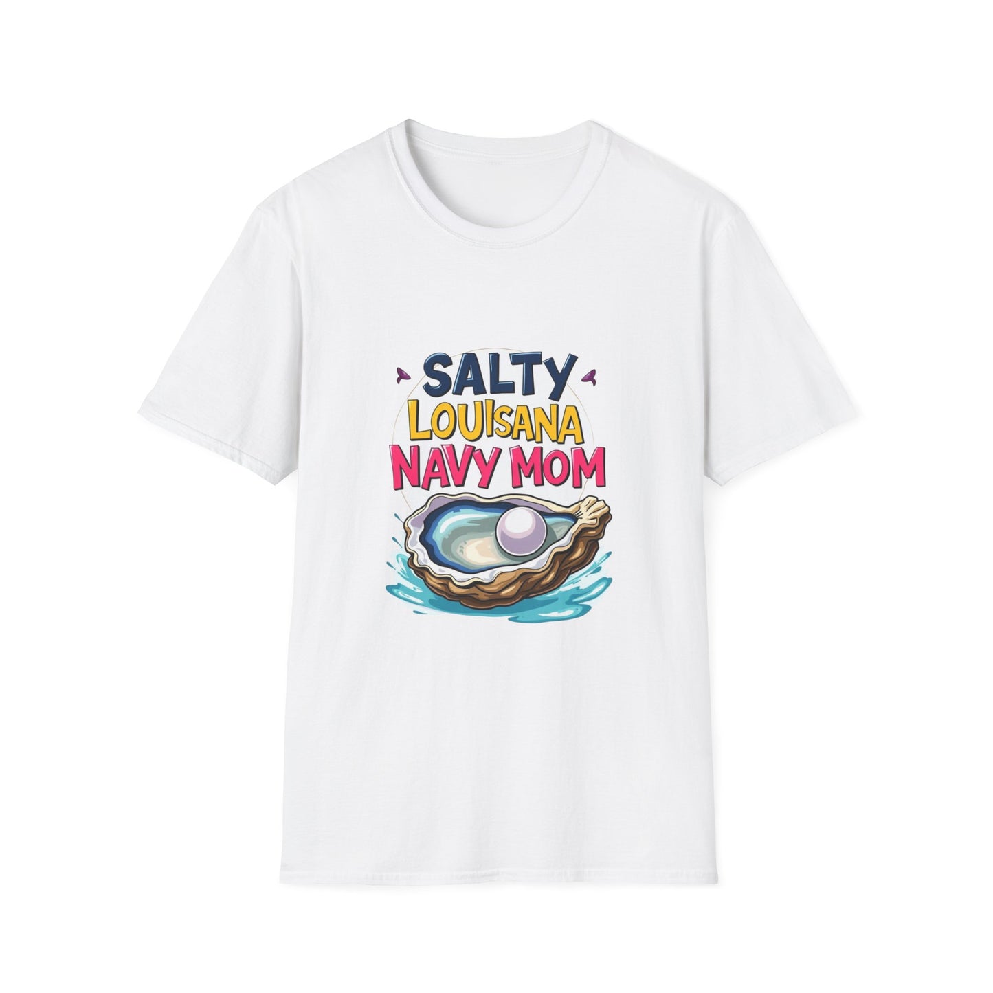 Salty Louisiana Navy Mom T-Shirt | Gift for Navy Families, Love, and Support, Standout Style for Moms