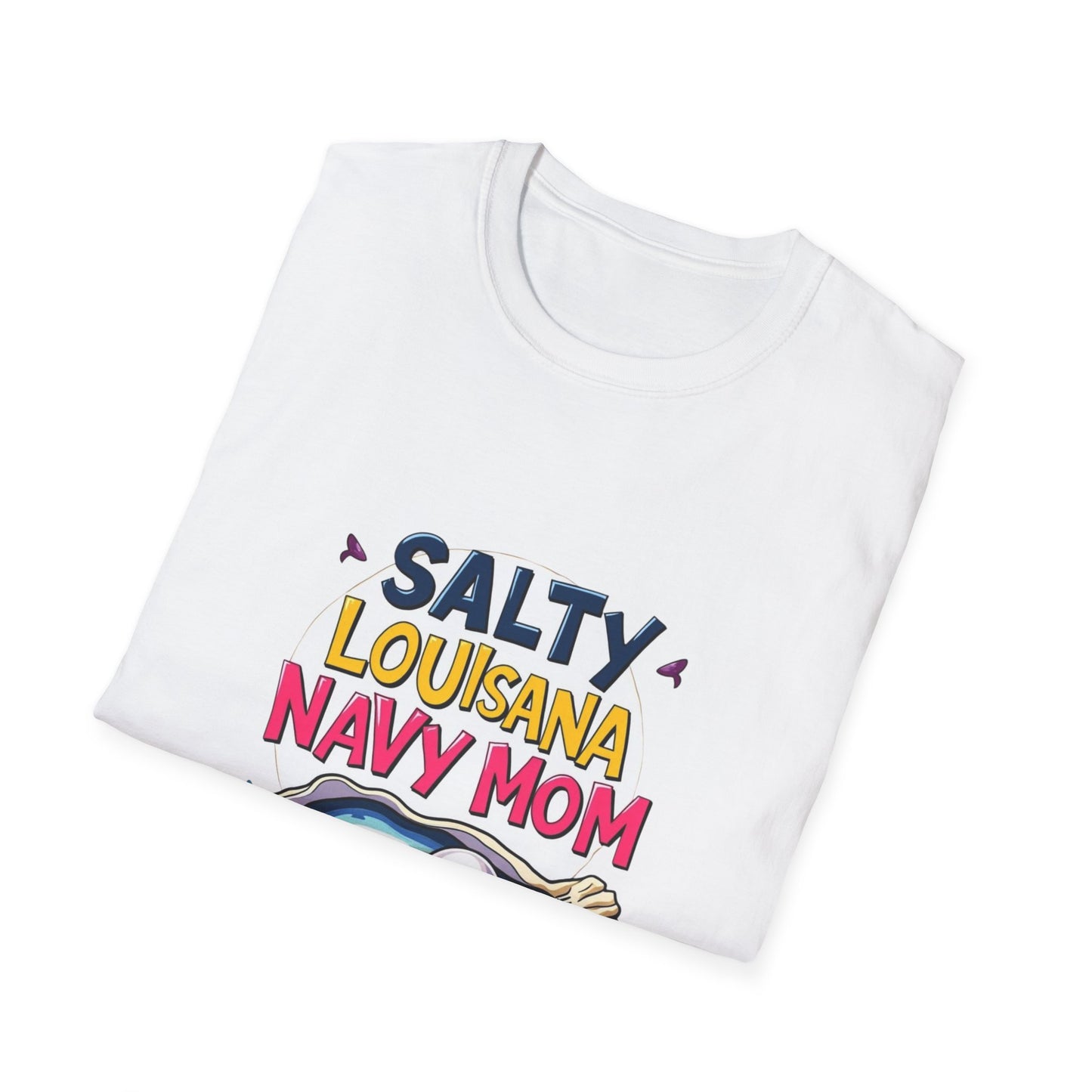 Salty Louisiana Navy Mom T-Shirt | Gift for Navy Families, Love, and Support, Standout Style for Moms