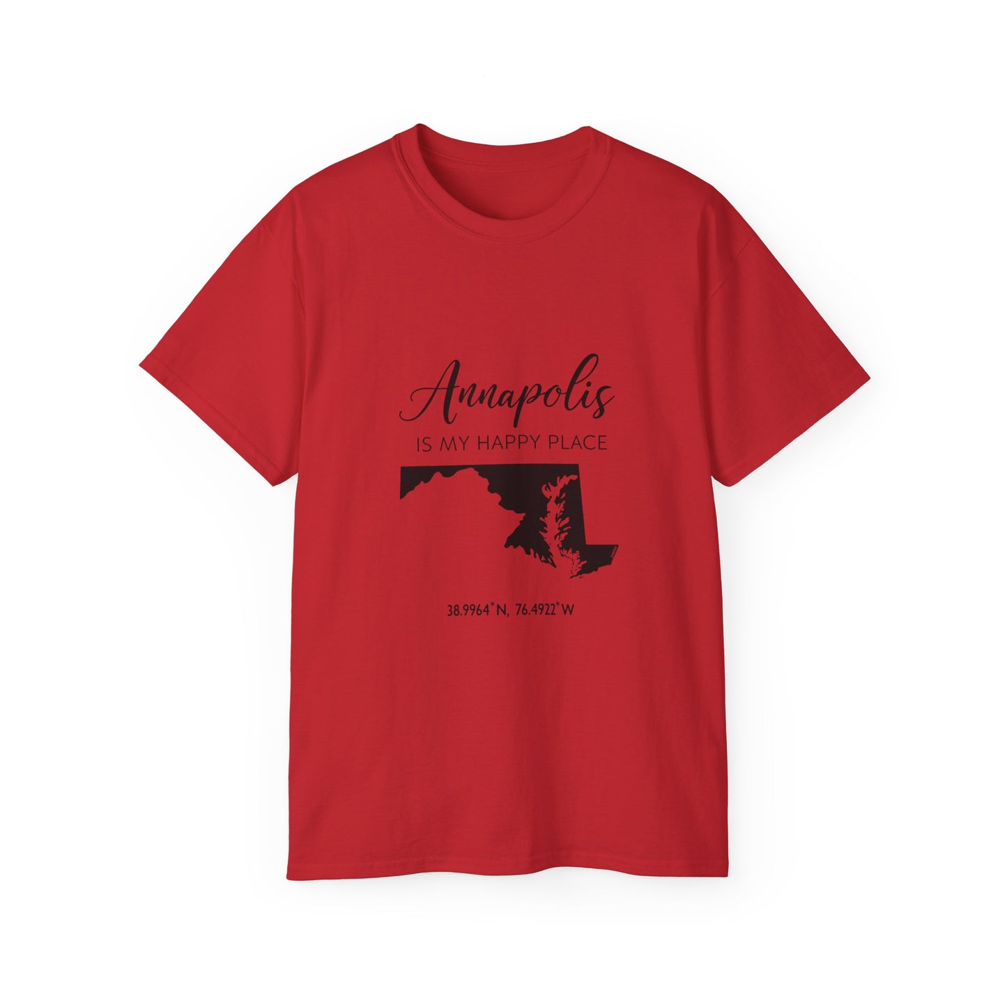 Annapolis Is My Happy Place Unisex Ultra Cotton Tee, Casual T-Shirt, Travel Shirt, Gift for Travelers, Happy Place Shirt