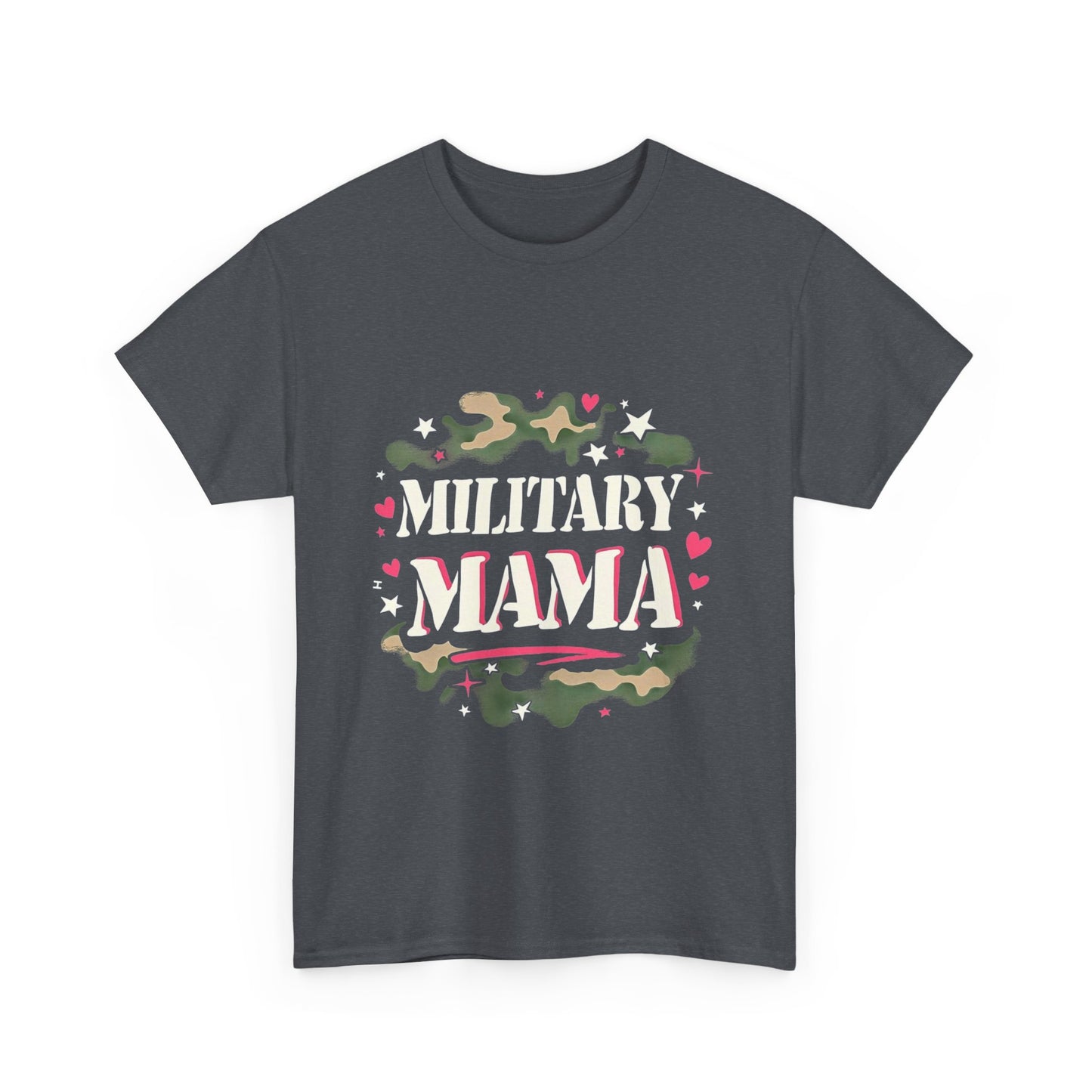 Military Mama Love Unisex Heavy Cotton Tee, Cute Mom Shirt, Mother's Day Gift, Casual Fashion Tee, Family Matching Outfit