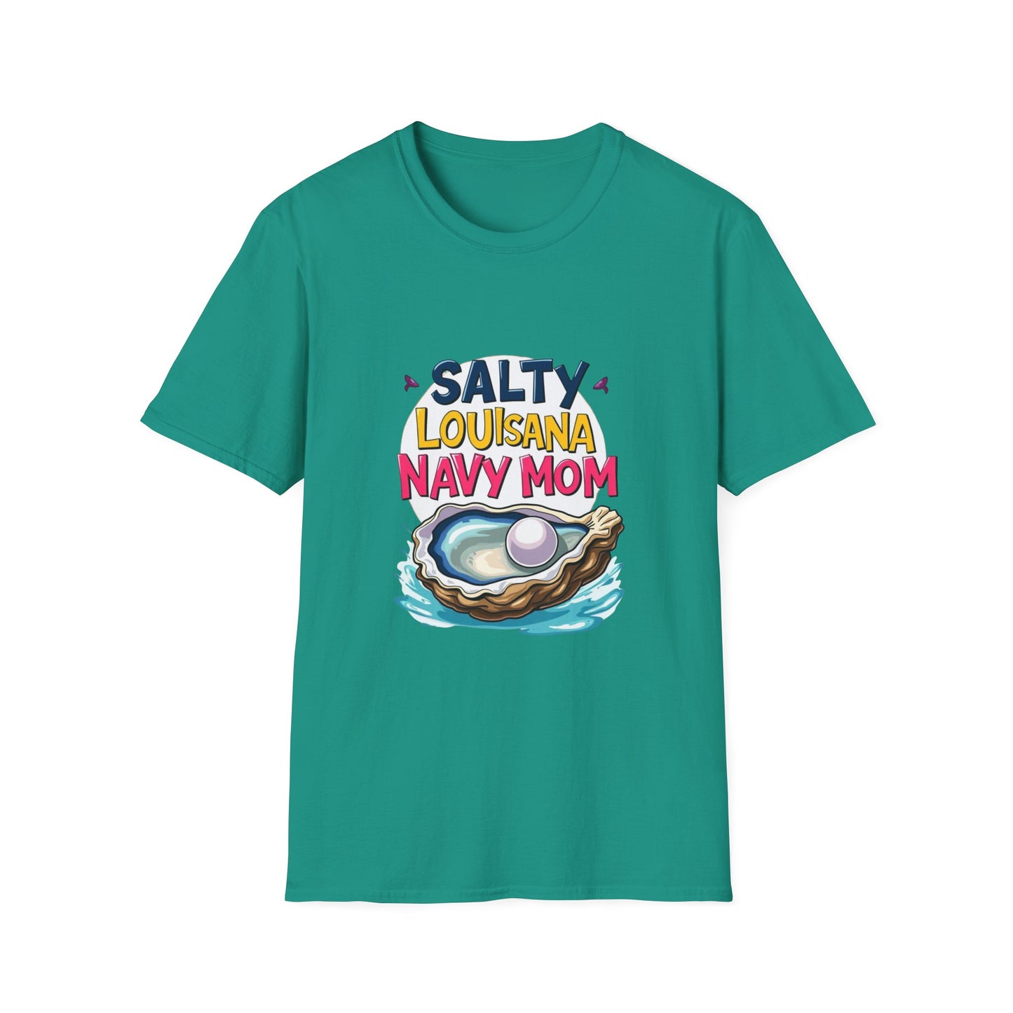 Salty Louisiana Navy Mom T-Shirt | Gift for Navy Families, Love, and Support, Standout Style for Moms