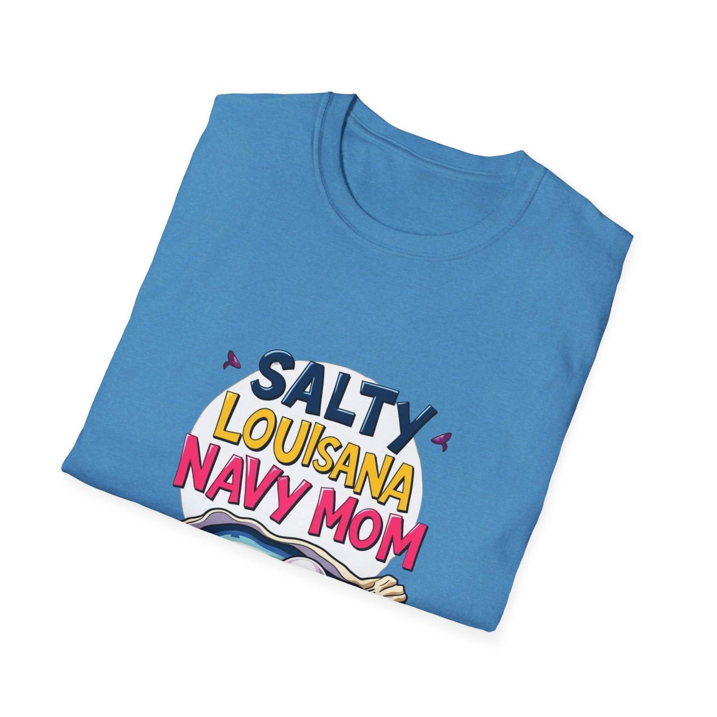 Salty Louisiana Navy Mom T-Shirt | Gift for Navy Families, Love, and Support, Standout Style for Moms