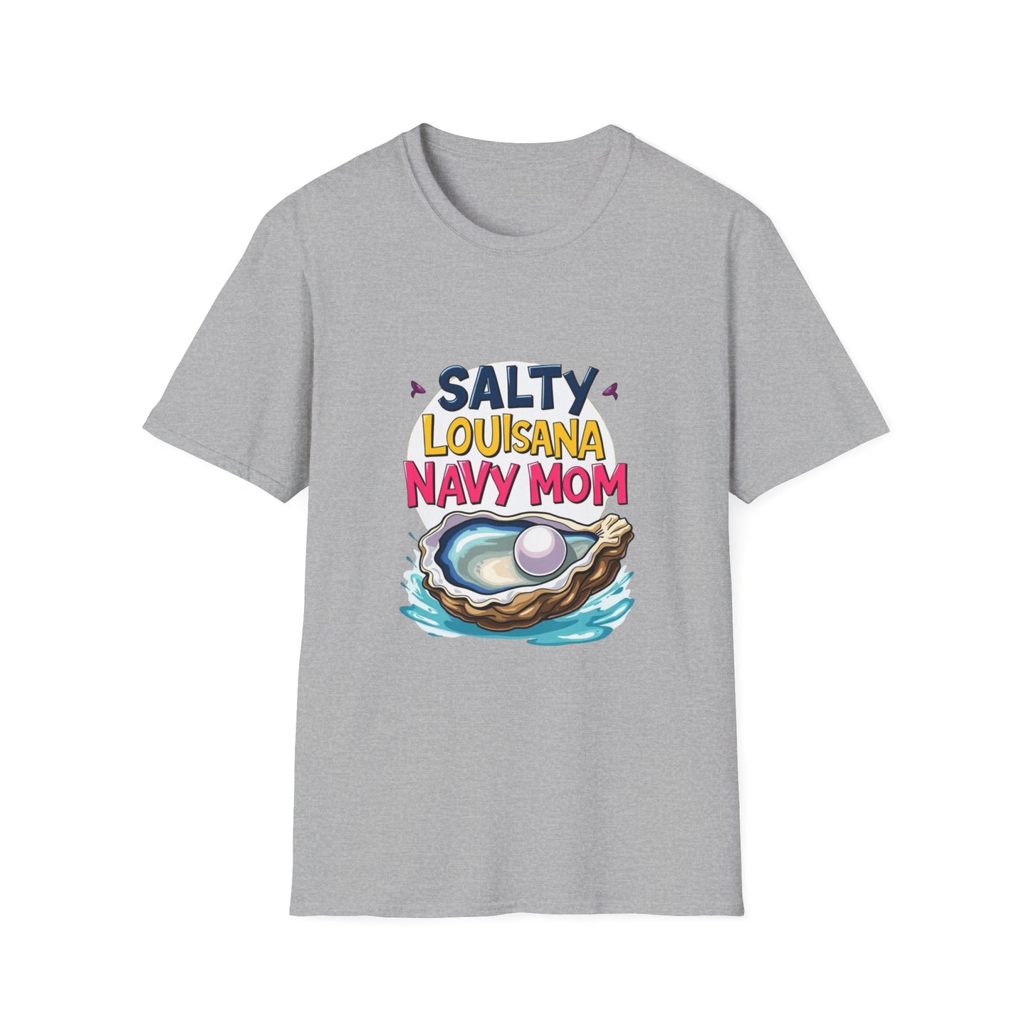 Salty Louisiana Navy Mom T-Shirt | Gift for Navy Families, Love, and Support, Standout Style for Moms