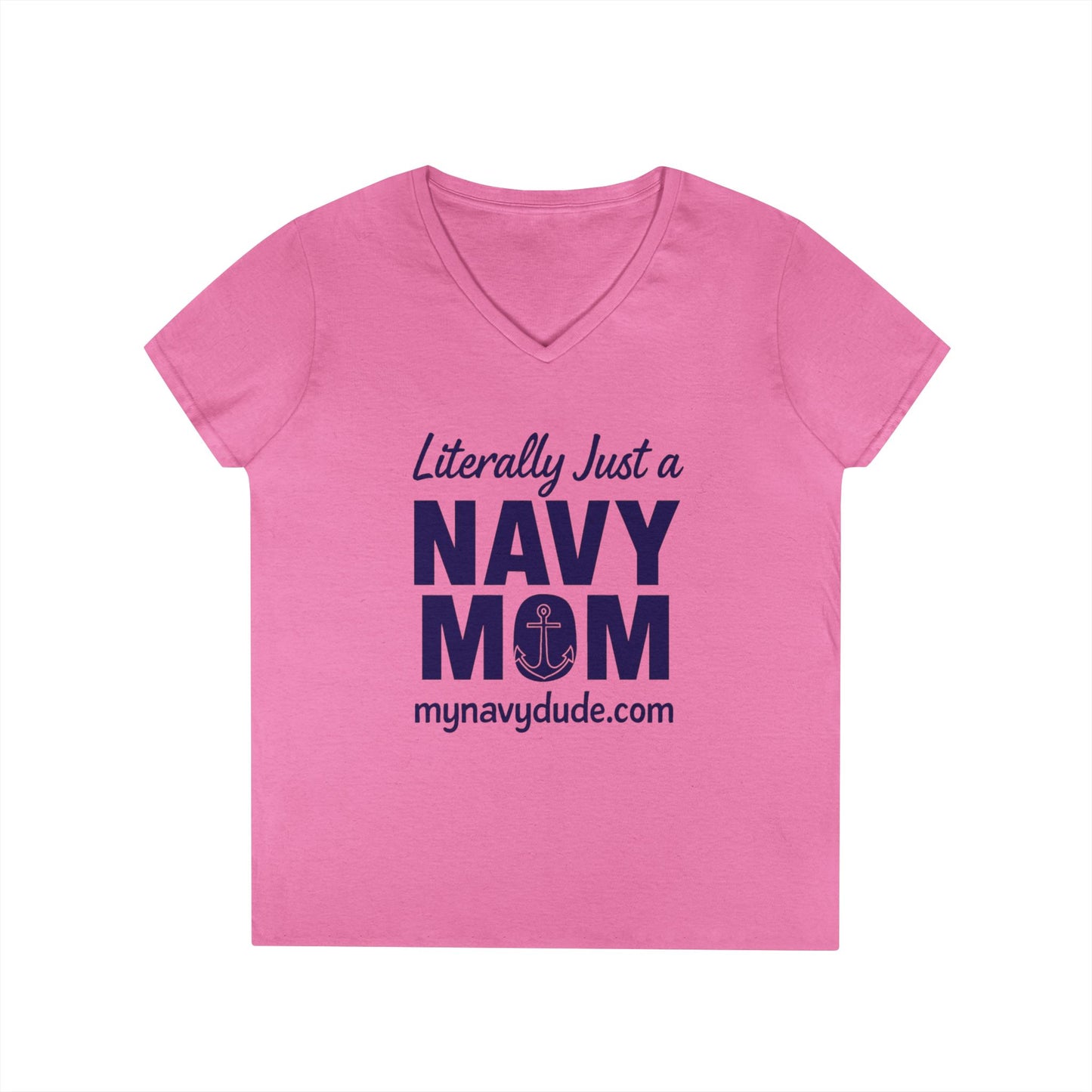 Navy Mom V-Neck Tee, Comfy T-Shirt for Navy Moms, Nautical Themed Gift, Supportive Apparel for Celebrations, Mother's Day Gift