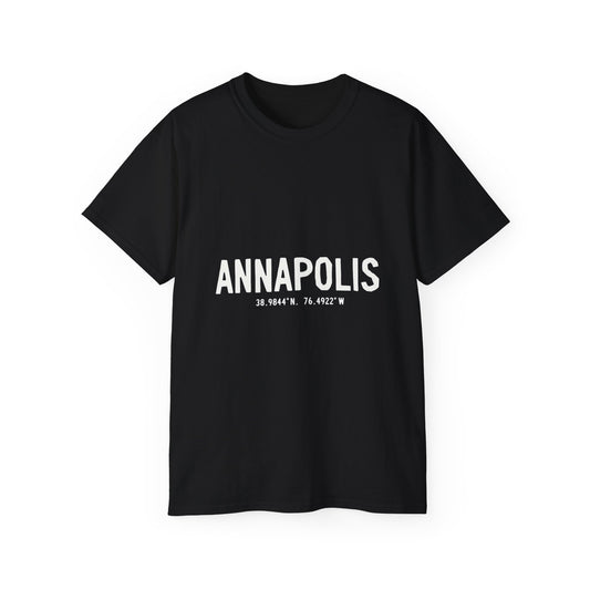 Annapolis Coordinates Unisex Ultra Cotton Tee, Casual Statement Tee, Gift for Travelers, Adventure Shirt, Vintage Style T-shirt