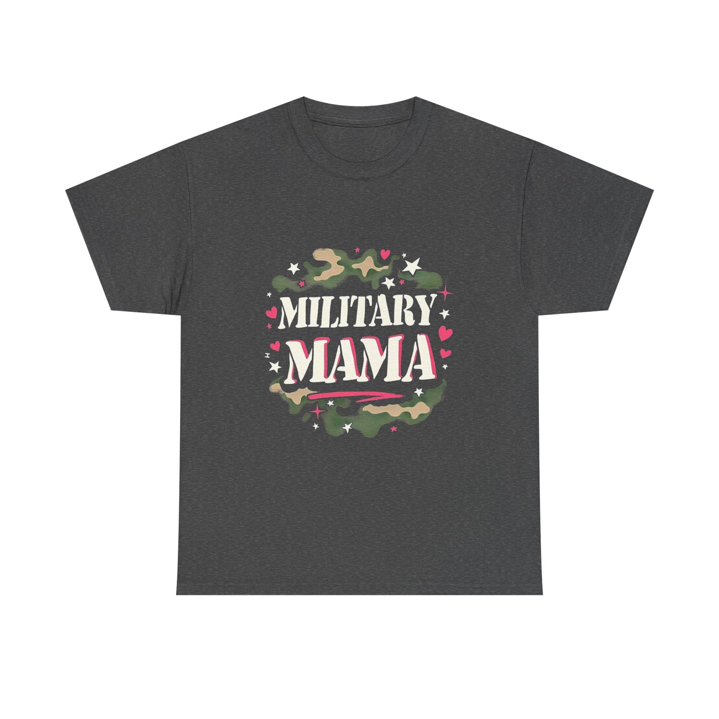 Military Mama Love Unisex Heavy Cotton Tee, Cute Mom Shirt, Mother's Day Gift, Casual Fashion Tee, Family Matching Outfit