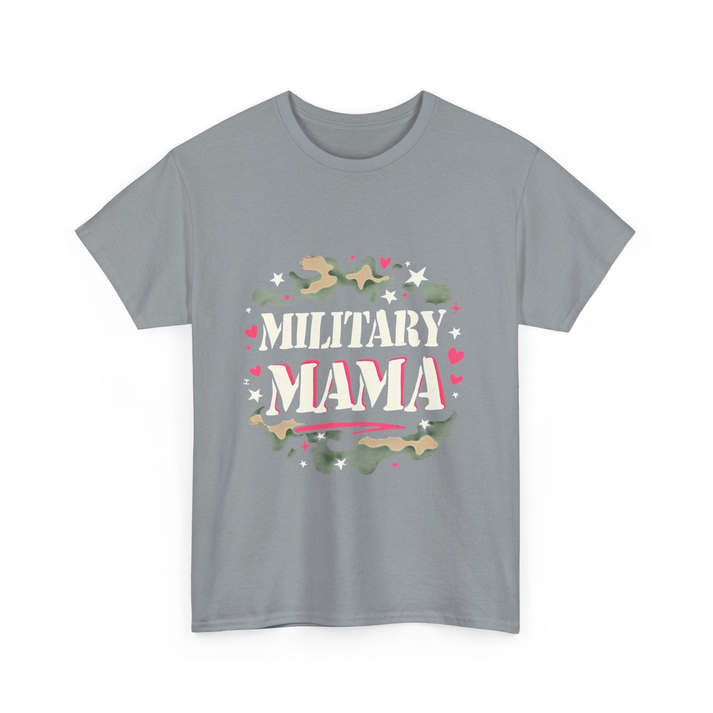 Military Mama Love Unisex Heavy Cotton Tee, Cute Mom Shirt, Mother's Day Gift, Casual Fashion Tee, Family Matching Outfit