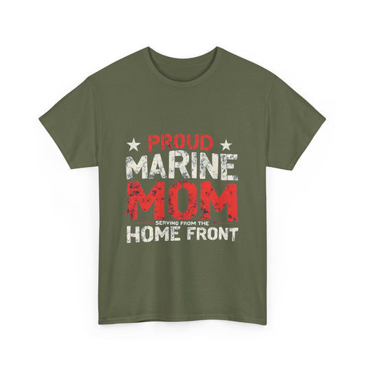 Proud Marine Mom Tee, Unisex Cotton T-Shirt, Gift for Military Moms, Support Our Troops Apparel, Patriotic Shirt, Home Front Pride
