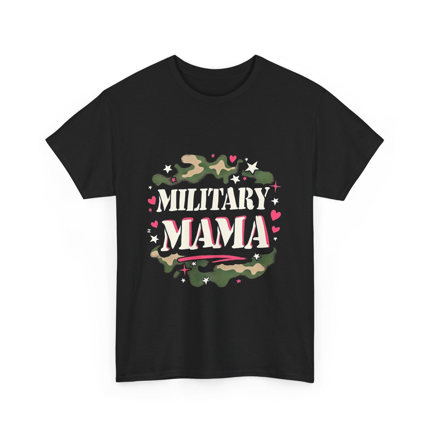 Military Mama Love Unisex Heavy Cotton Tee, Cute Mom Shirt, Mother's Day Gift, Casual Fashion Tee, Family Matching Outfit
