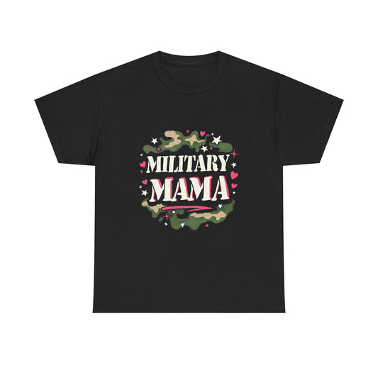 Military Mama Love Unisex Heavy Cotton Tee, Cute Mom Shirt, Mother's Day Gift, Casual Fashion Tee, Family Matching Outfit