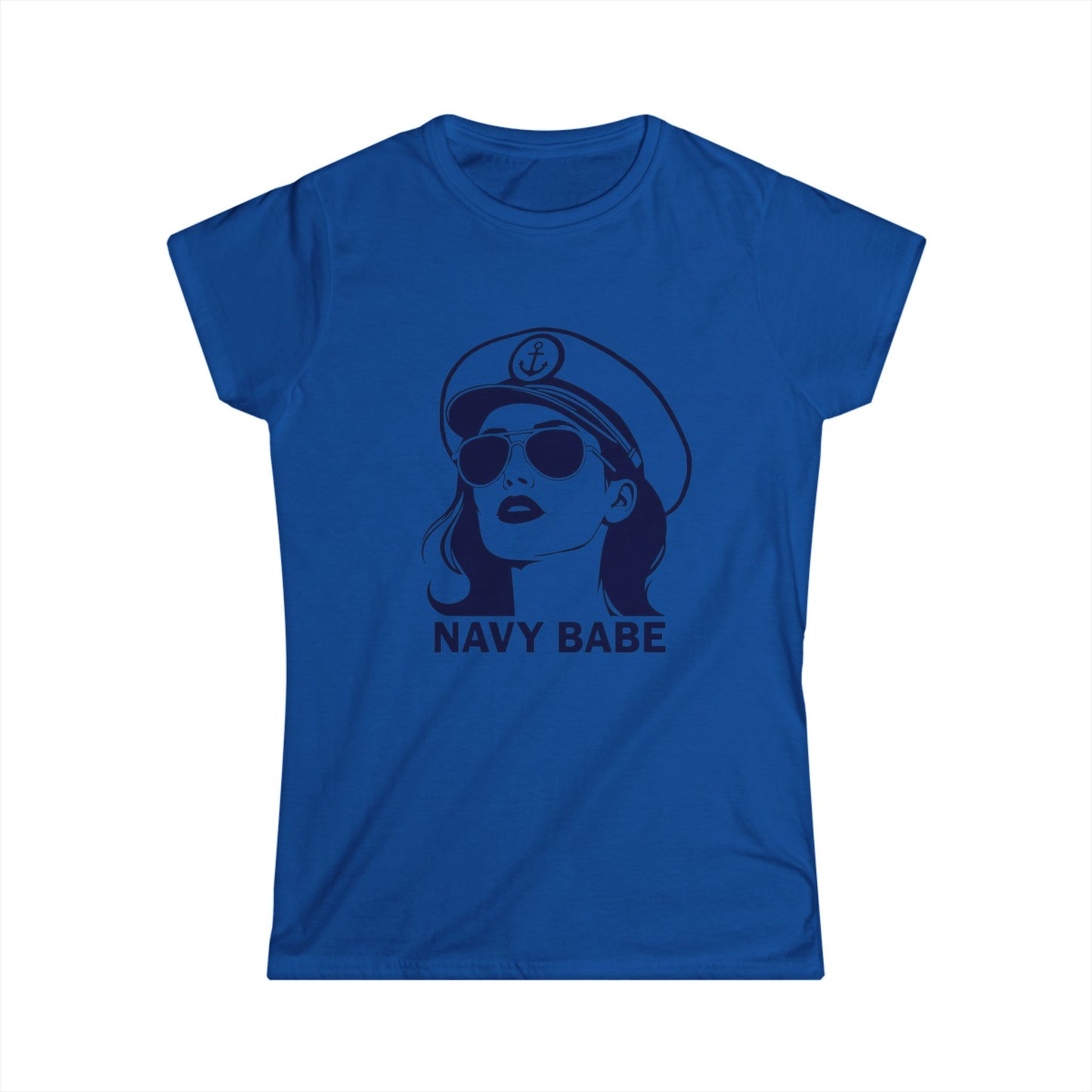 Navy Babe Softstyle Tee, Gifts for Navy Wives, Navy Girlfriends, Nautical T-Shirt, Casual Summer Top, Patriotic Apparel, Maritime Fashion